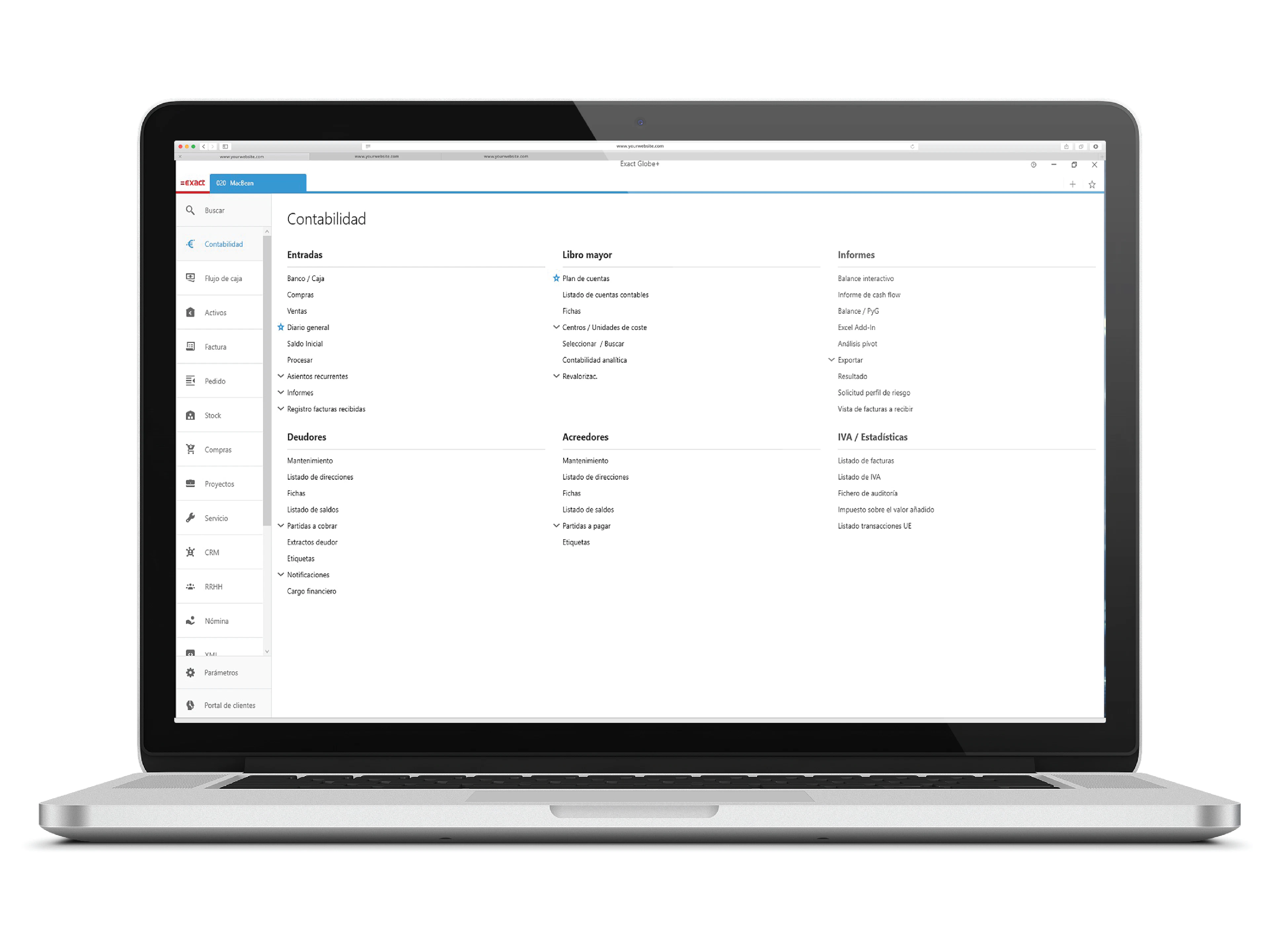screenshot of Exact Globe